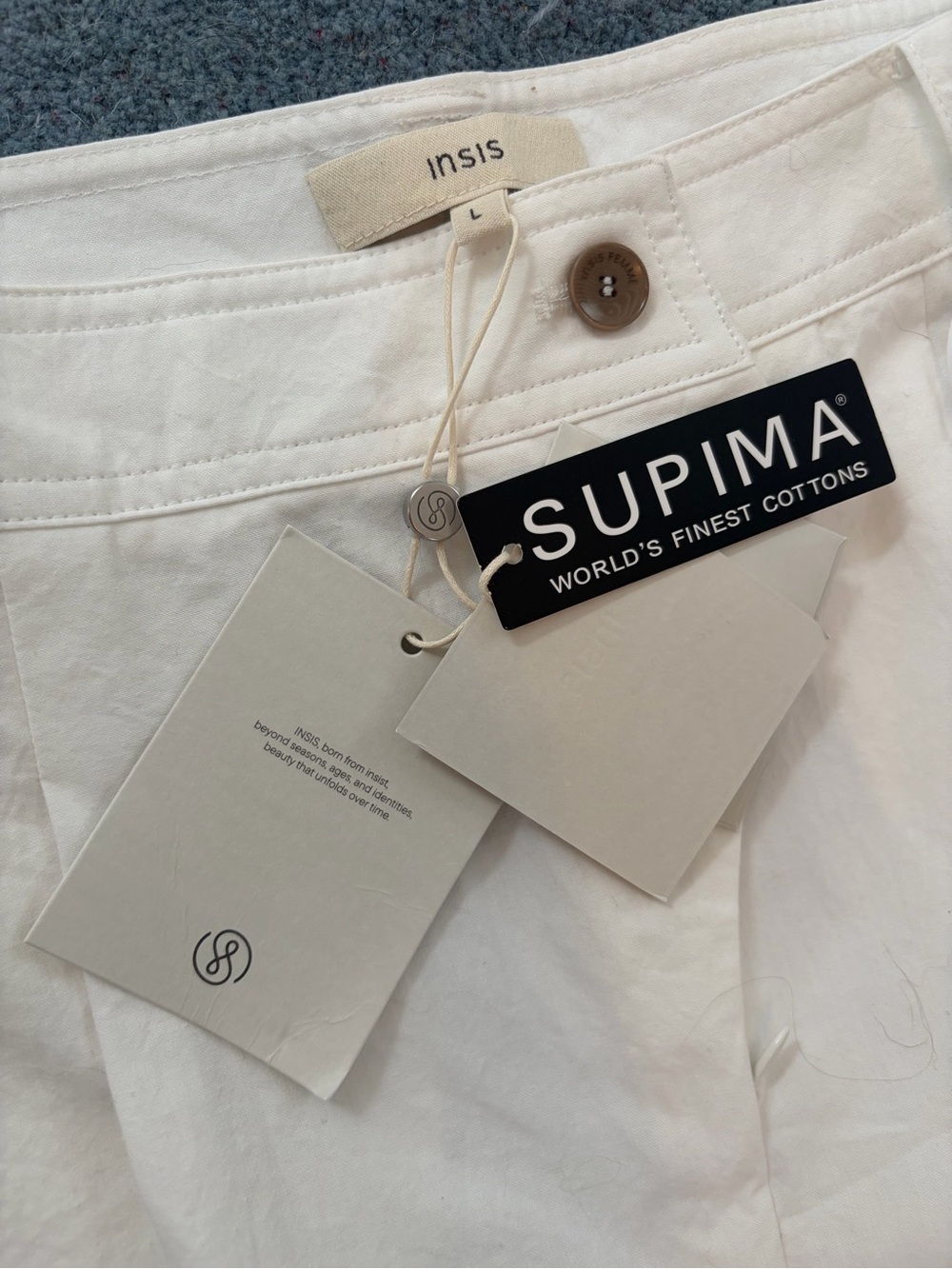 NWT Insis Femme white wide-leg 100% cotton pants, size 8 - Picture 4 of 7